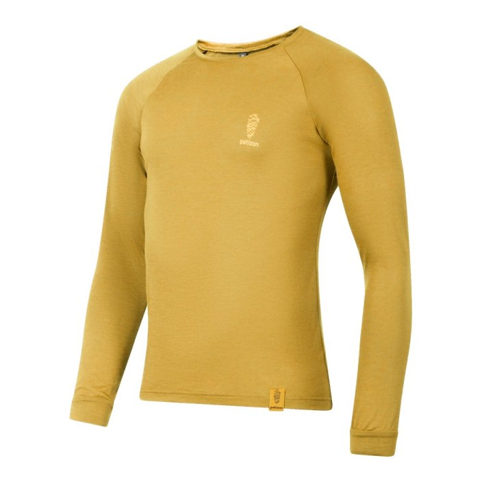 Patizon Merino T-Shirt LS Man - COLOUR: Chestnut, SIZE: S