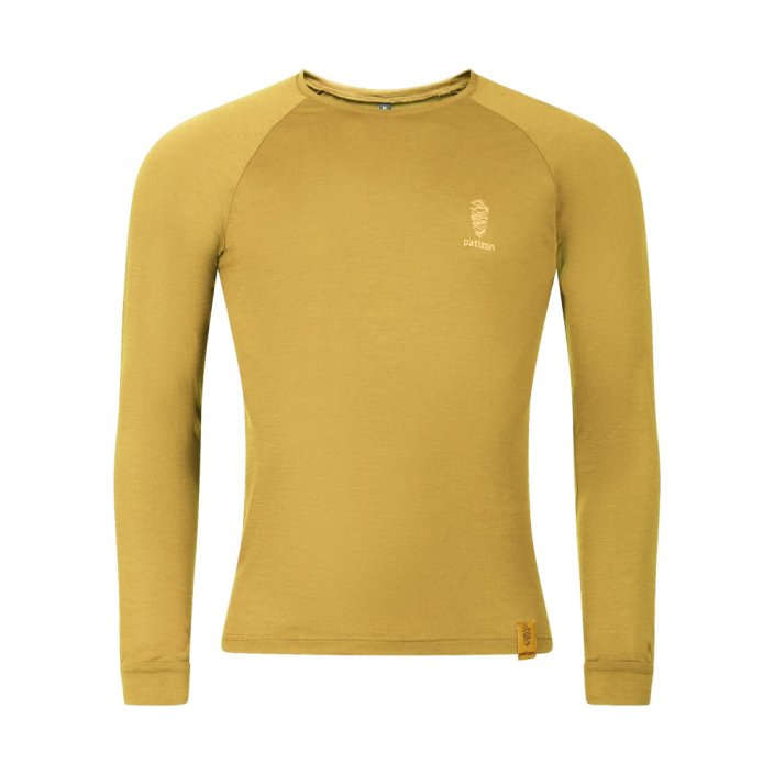 Patizon Merino T-Shirt LS Man - COLOUR: Chestnut, SIZE: S