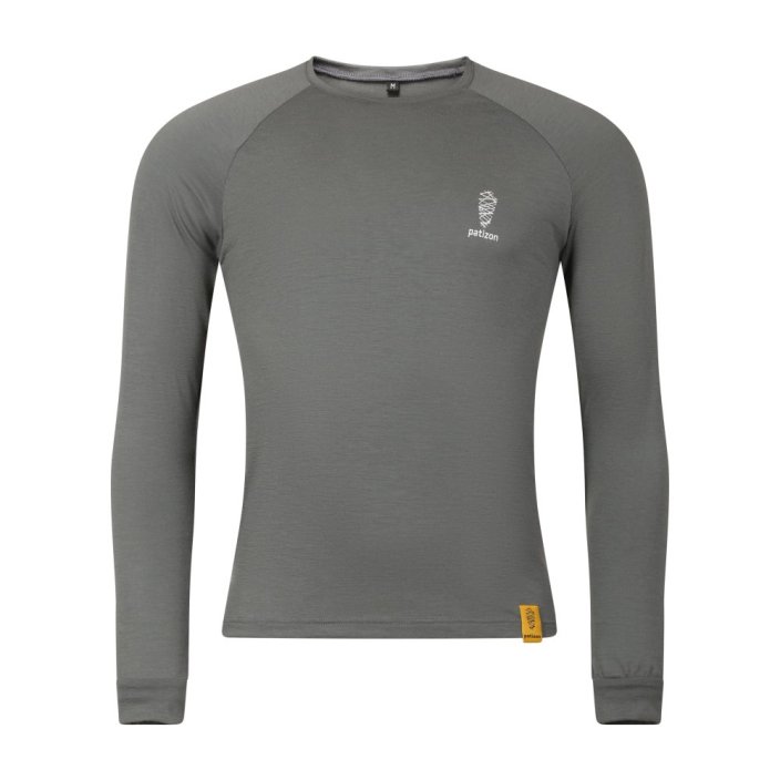 Patizon Merino T-Shirt LS Man - COLOUR: Chestnut, SIZE: S